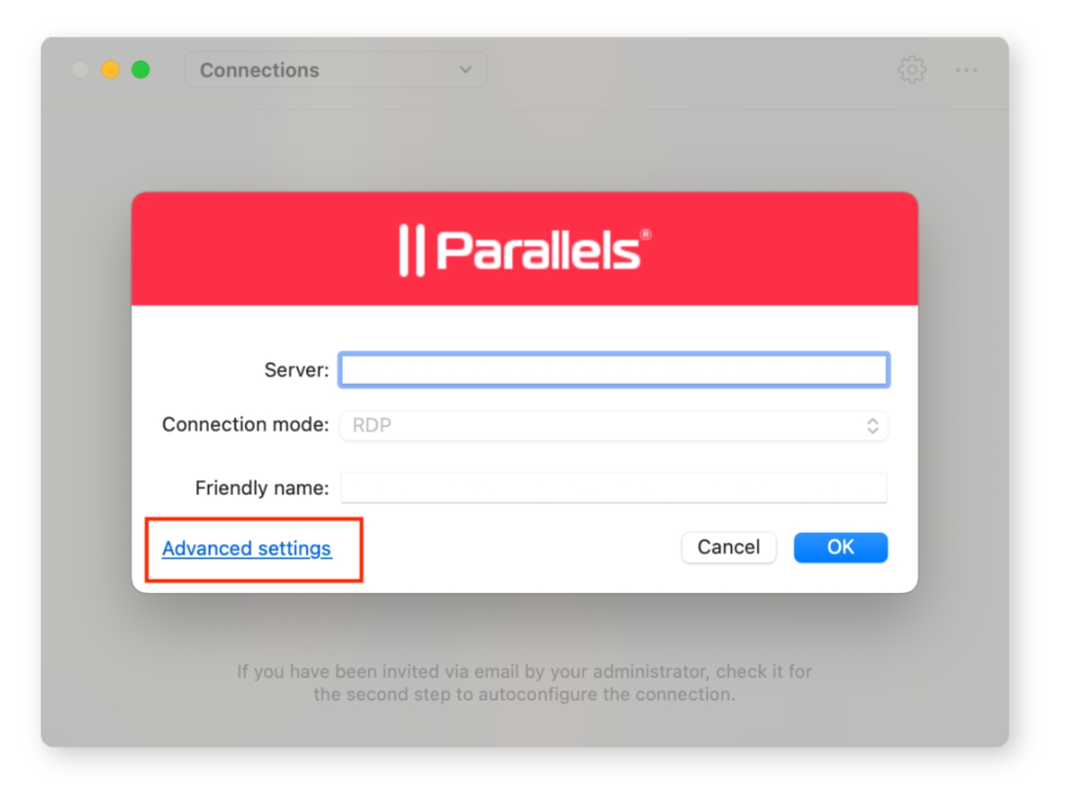 Виберіть опцію Advanced settings